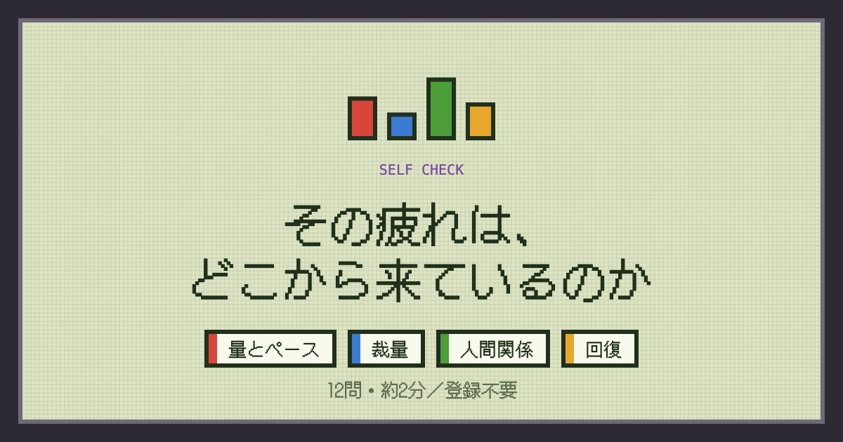 その疲れは、どこから来ているのか｜働く人のセルフチェック