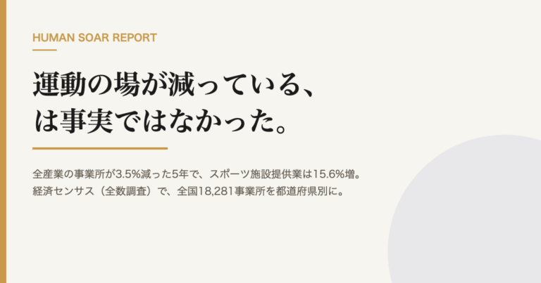運動施設は増えている|18,281事業所の全数調査の資料表紙