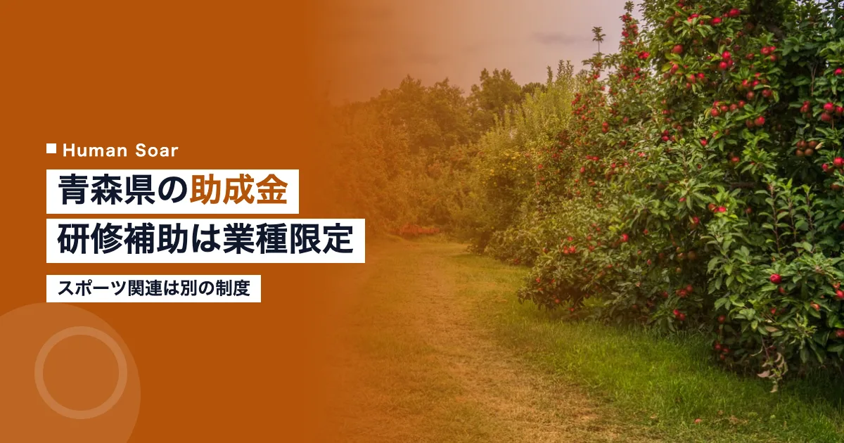 青森県の助成金｜研修補助は業種限定・スポーツは別制度