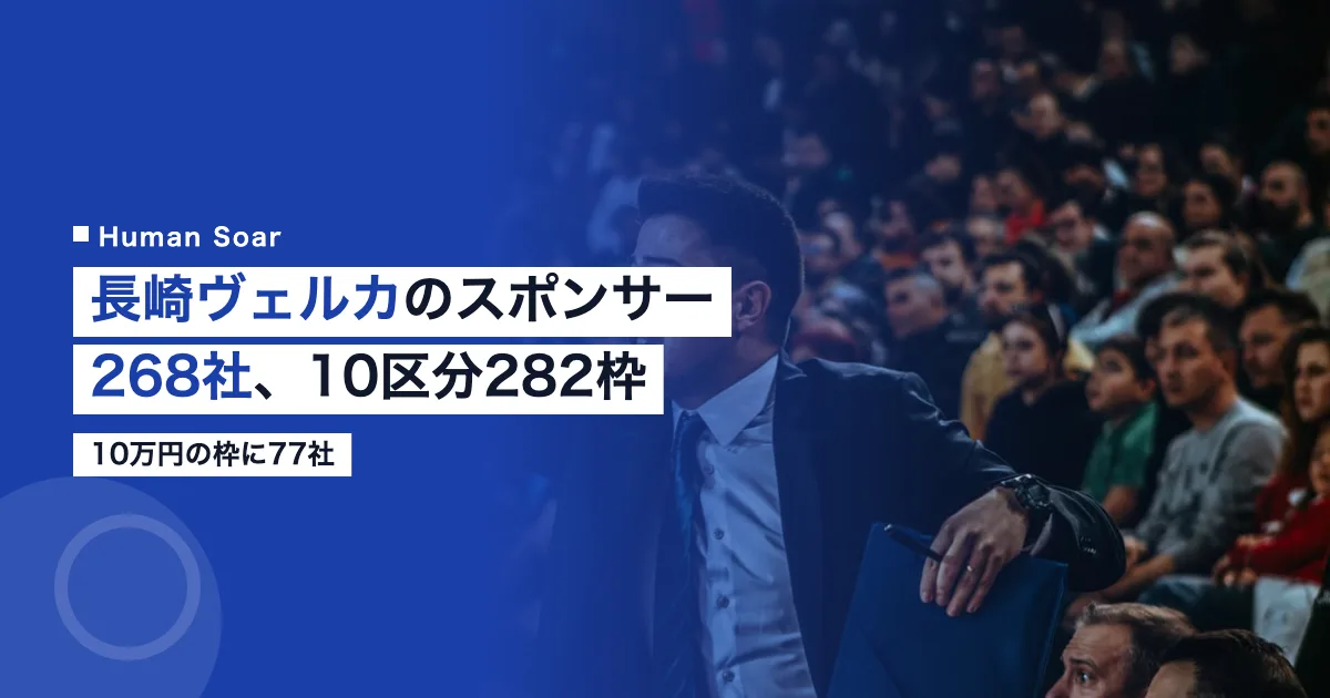 長崎ヴェルカのスポンサー268社と10区分282枠