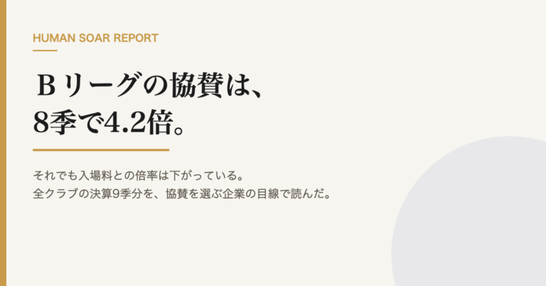 サプライヤー契約とは|スポーツで製品を提供する企業の確認点 12 協賛は8季で4.2倍|宣伝・広報のBリーグ相場データの資料表紙