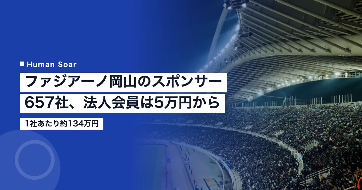 ファジアーノ岡山のスポンサー657社｜法人会員は5万円から50万円の5階層