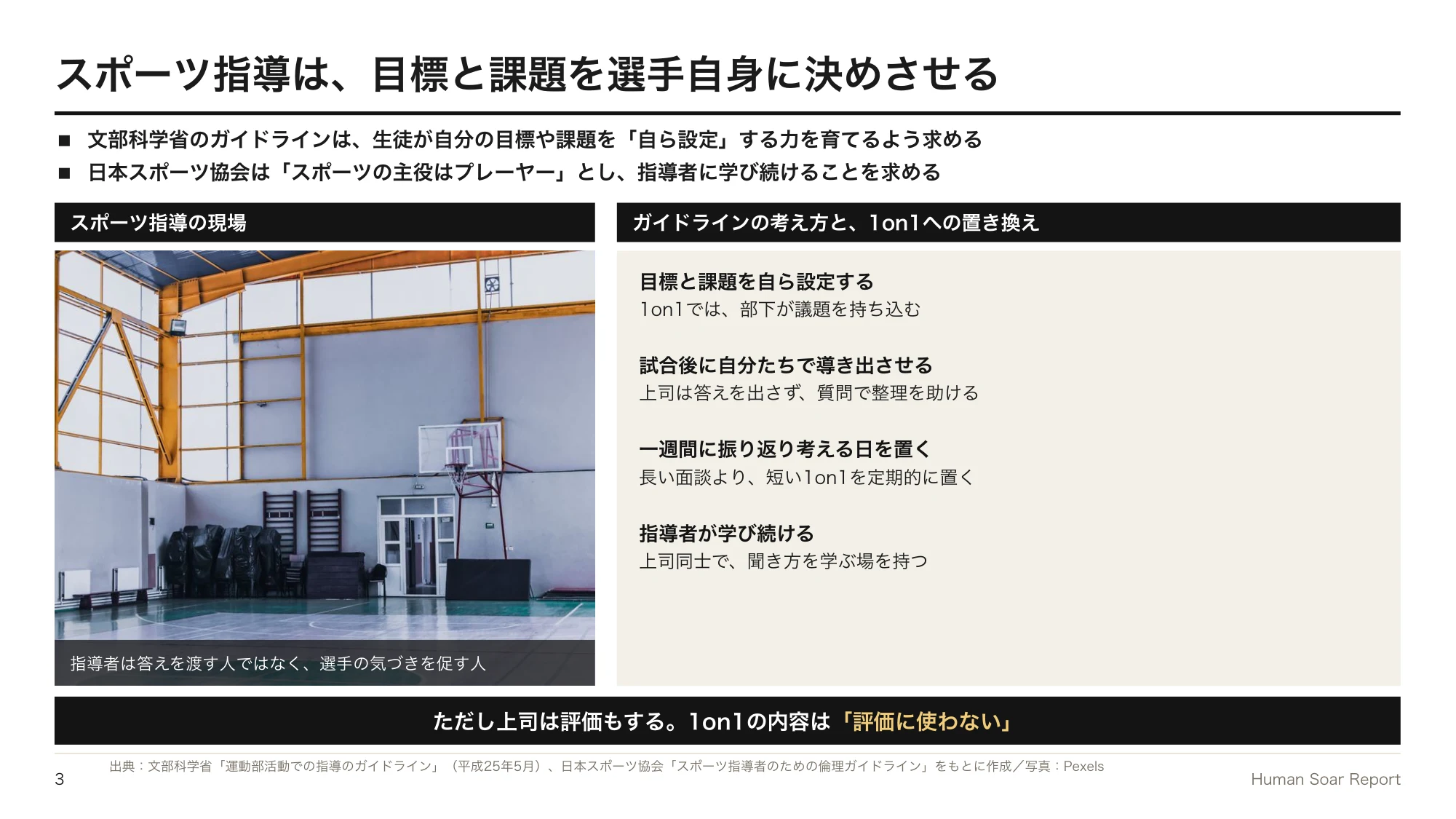 1on1が形骸化する企業へ|スポーツ指導に学ぶ部下主導の面談設計 12 部下主導1on1設計プログラム|運動部活動の指導のガイドラインが示す選手主体の進め方と、1on1への置き換え