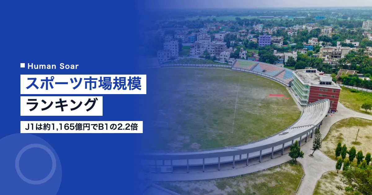スポーツ市場規模ランキング｜J1は約1,165億円でB1の2.2倍